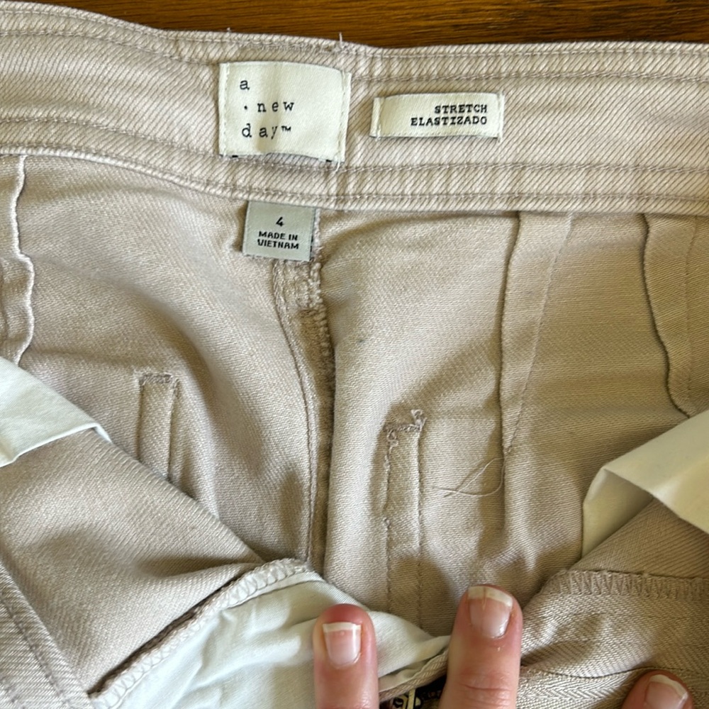 A new day khaki wide leg pants size 4
